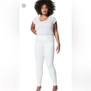 Spanx Distressed Denim Skinny Jeans White XL.